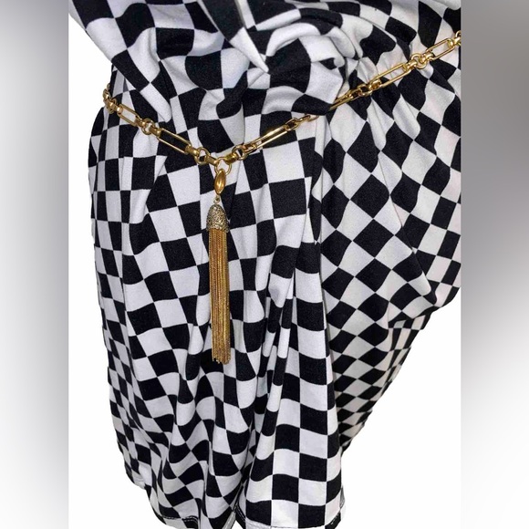 Forever 21 Black White Checkerboard Print Mini T-Shirt Dress-Size M - Picture 14 of 17